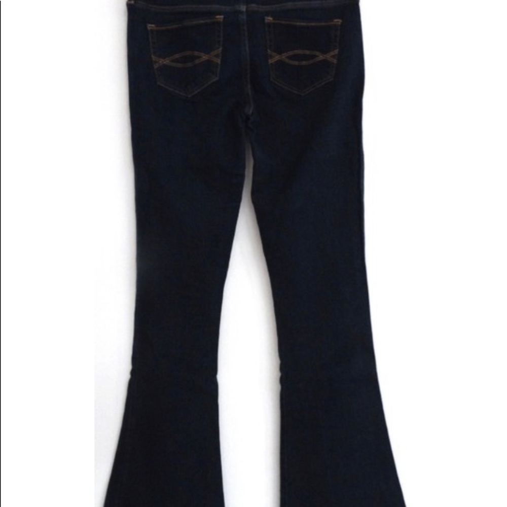 2 pairs Abercrombie & Fitch size 10 dark rinse flare jeans. 1 pair is NEW. - Picture 2 of 5